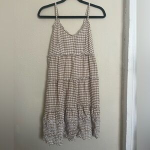 Tan Jessica Simpson Gingham Dress